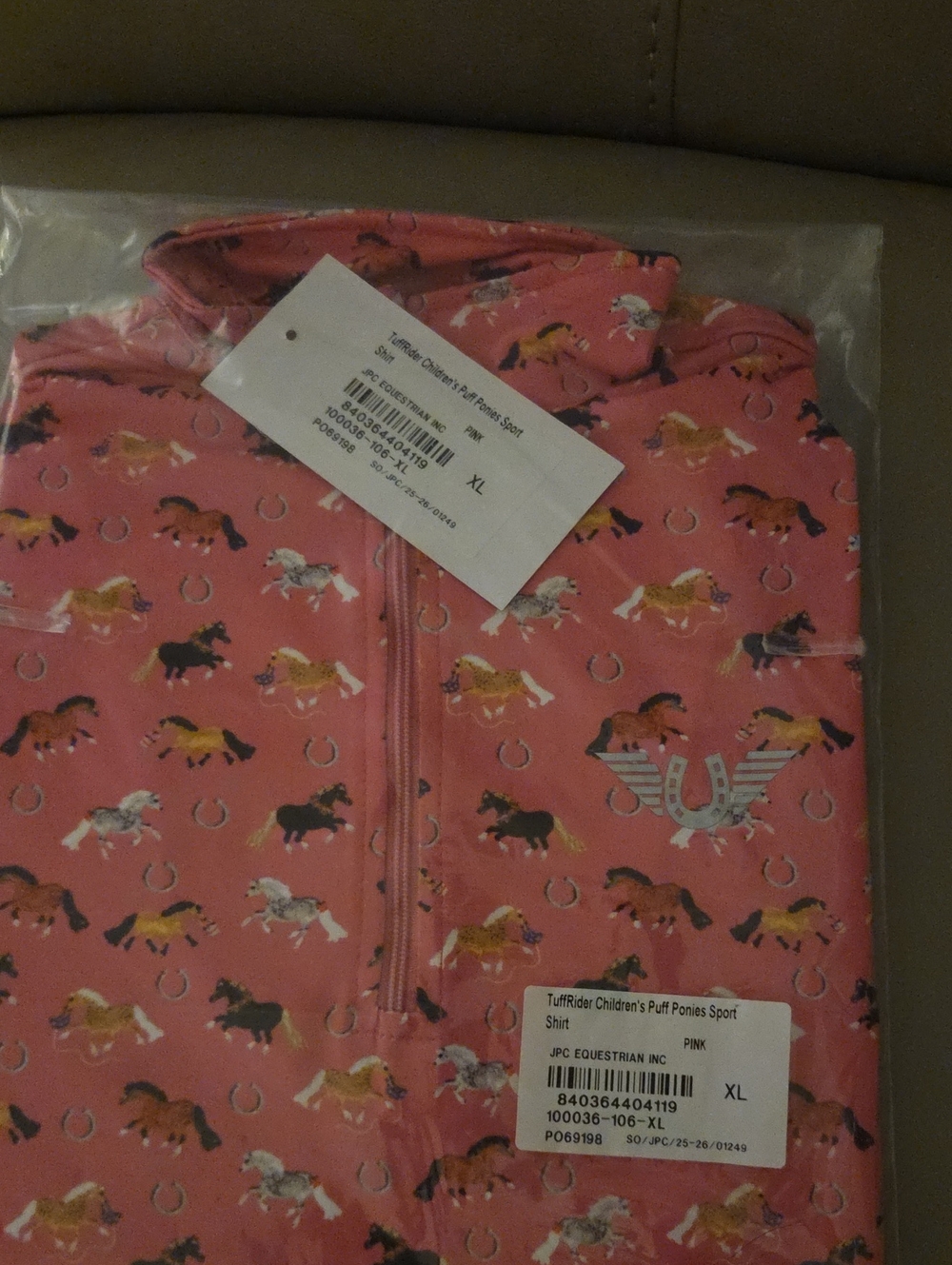 Tuffrider Children's Puff Ponies L/S Sport Shirt, NEW, XL, Pink - Picture 5 of 5